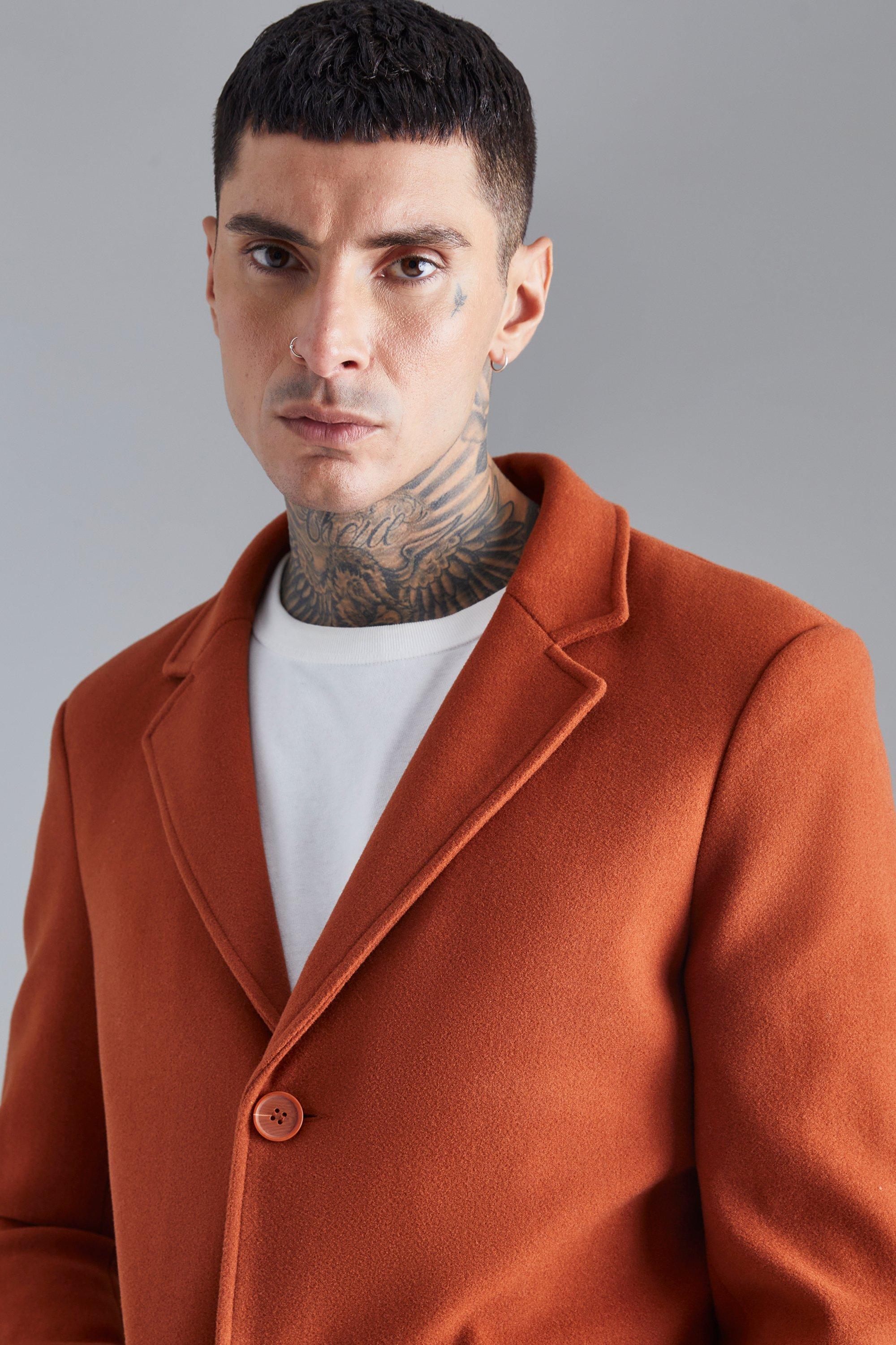 Orange wool sale coat mens